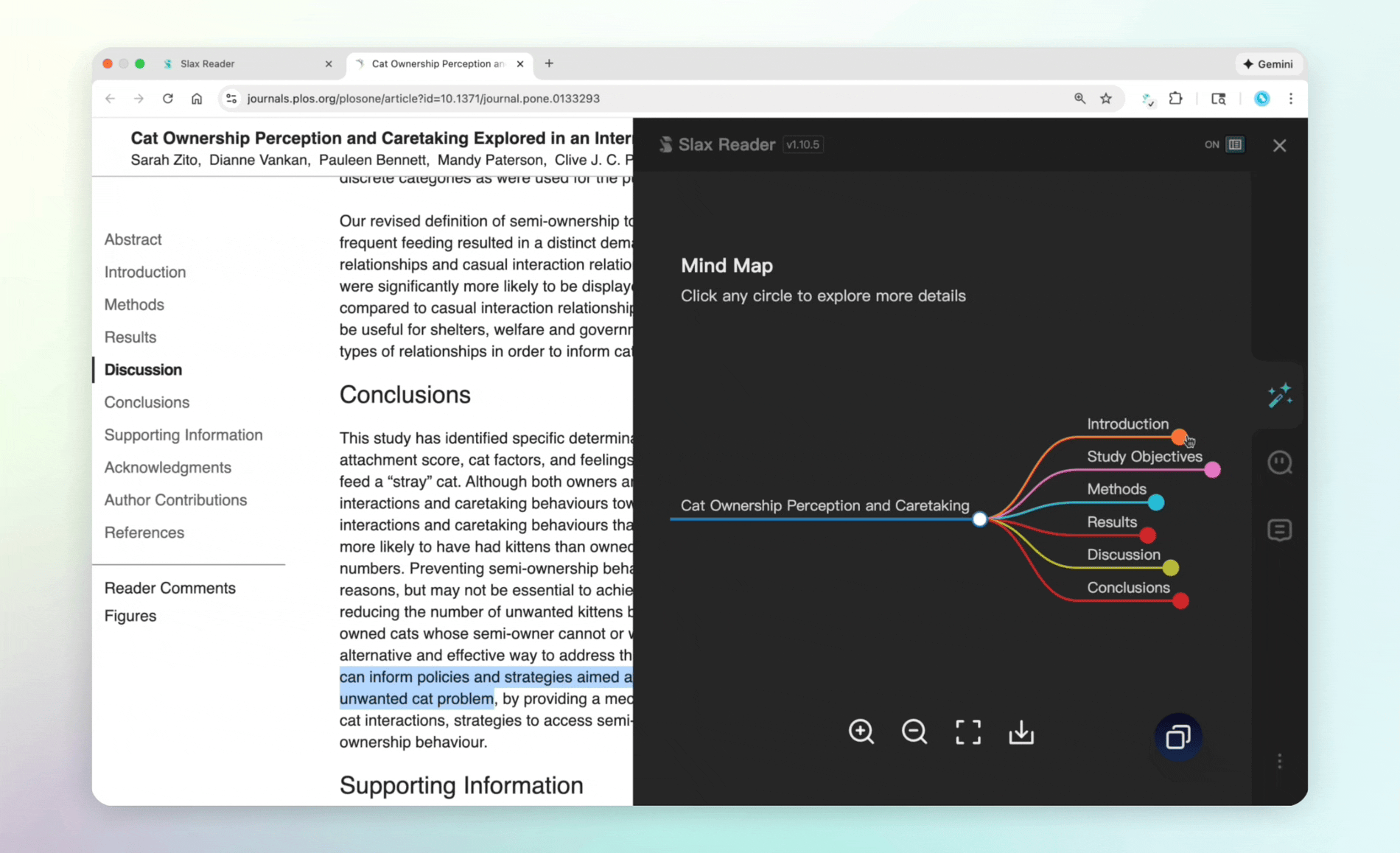 Visual article mind map navigation in Slax Reader: a powerful feature Instapaper doesn't have