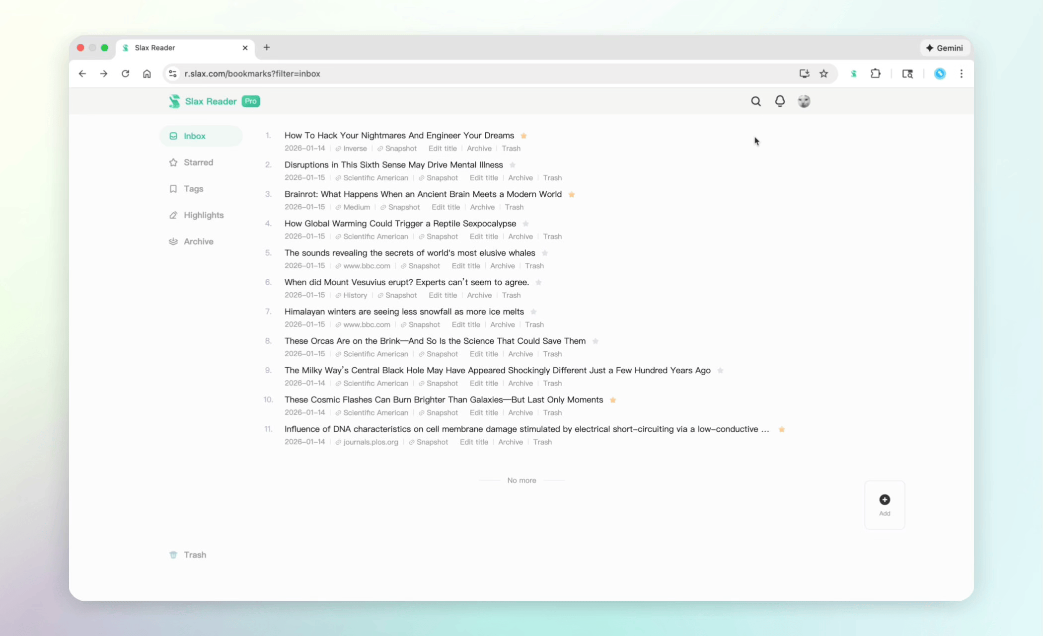 Full-text and semantic search: a powerful Slax Reader feature better than Instapaper